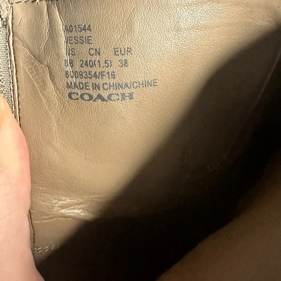 Coach Beige Jessie Suede Heeled Boots with Tassel Size 8 - Picture 8 of 8